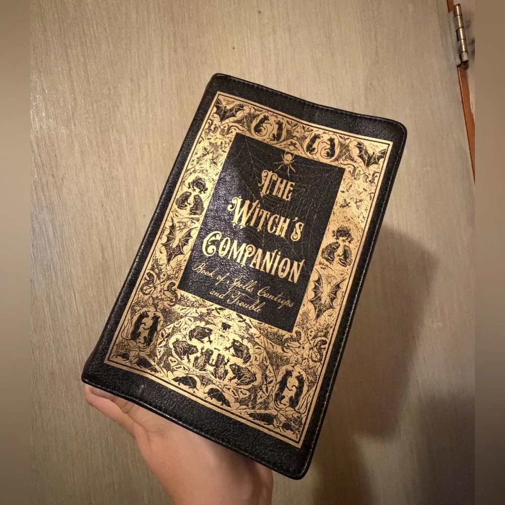 The Witch's Companion Black & Gold Tone Book Style Purse Handbag Clutch Wristlet